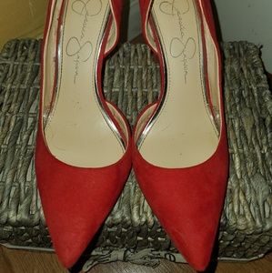 Jessica Simpson Red Suede Pump